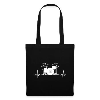Drummer - Drums Heartbeat - Tote Bag - black - Front