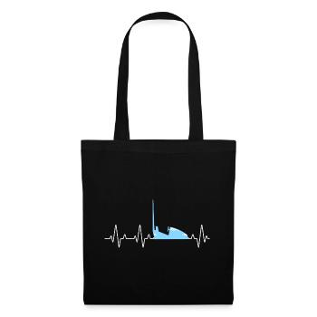 Dodgems Lover Heartbeat Amusement Park Bumper Cars - Tote Bag - black - Front