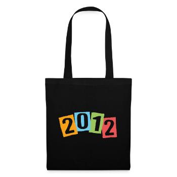 Born in 2012 – Birthday with big colorful numbers - Tote Bag - black - Front