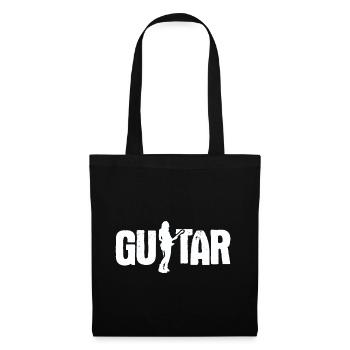 Akustik Spruch Für E-Gitarre Konzert Gitarre - Stoffbeutel - Schwarz - Vorne