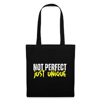 Not perfect - just unique - Stoffbeutel - Schwarz - Vorne