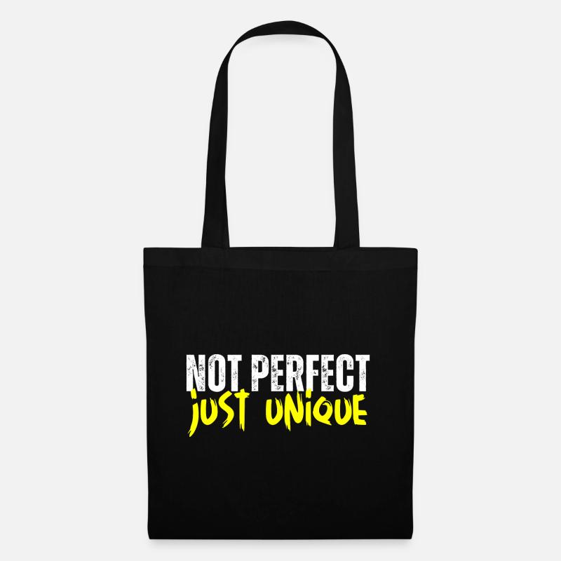 Not perfect - just unique - Stoffbeutel - Schwarz