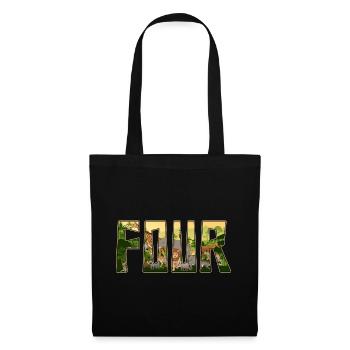 Jungle Birthday Zoo Animal 4 years old - Tote Bag - black - Front