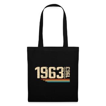 Vintage-Geburtstag 1963. Geburtstagsfeier 1963 - Stoffbeutel - Schwarz - Vorne