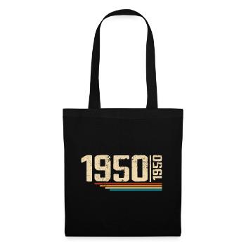 Vintage-Geburtstag 1950. Geburtstagsfeier 1950 - Stoffbeutel - Schwarz - Vorne