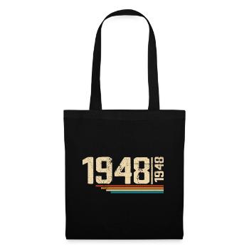 Vintage-Geburtstag 1948. Geburtstagsfeier 1948 - Stoffbeutel - Schwarz - Vorne