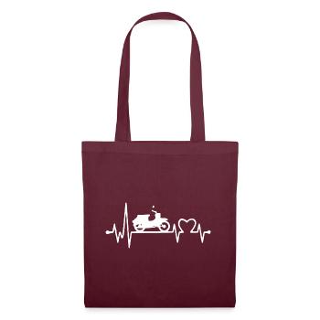 Heartbeat - Simson Schwalbe - EKG - Stoffbeutel - Burgunderrot - Vorne