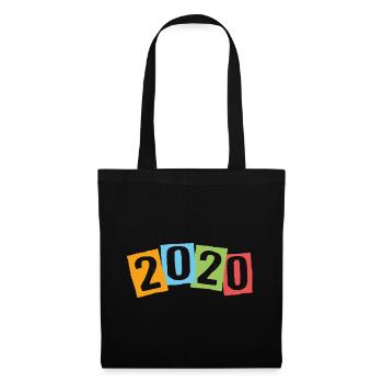 Born in 2020 – Birthday with big colorful numbers - Tote Bag - black - Front
