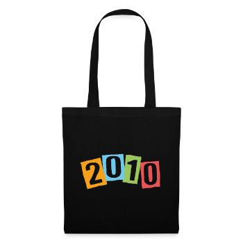 Born in 2010 – Birthday with big colorful numbers - Tote Bag - black - Front