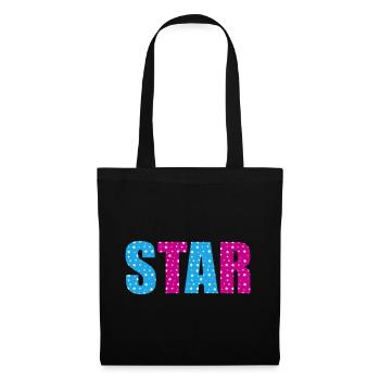 Star Sterne | Farben änderbar - Stoffbeutel - Schwarz - Vorne