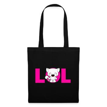 LOL Mignon Chat Comic Kawaii Dictons Drôles Rose - Sac en tissu - noir - Devant