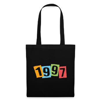 Born in 1997 – Birthday with big colorful numbers - Tote Bag - black - Front