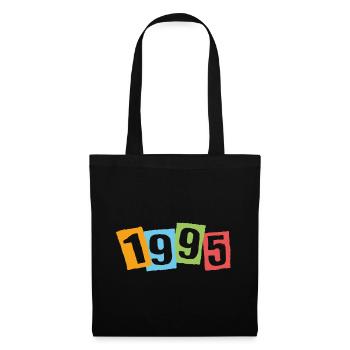 Born in 1995 – Birthday with big colorful numbers - Tote Bag - black - Front