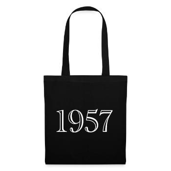 1957 - Geschenk geboren 1957 - Stoffbeutel - Schwarz - Vorne