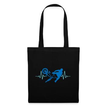 Heartbeat BMX Pulse ECG | Colors can be changed - Tote Bag - black - Front