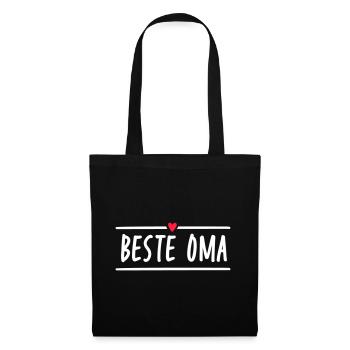 Beste Oma - Stoffbeutel - Schwarz - Vorne