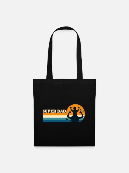 Super Papa Superpapa - Stoffbeutel - Schwarz