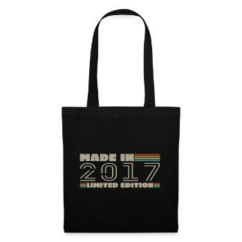 Jahrgang 2017 2017 Geburtstagsgeschenk Jahrgang 2017 - Stoffbeutel - Schwarz - Vorne