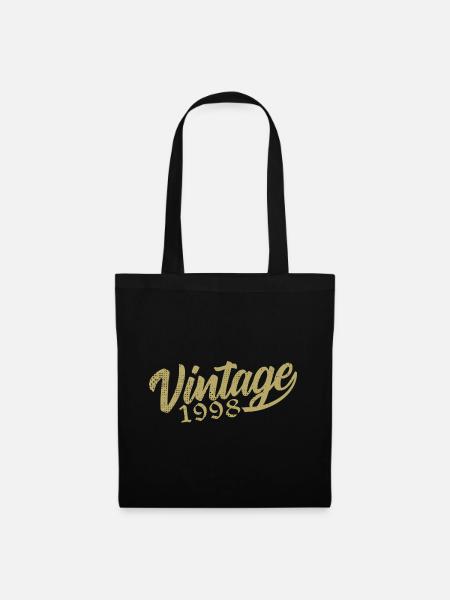 1998 Jahrgang 1998 Retro 1998 Geburtstagsgeschenk - Stoffbeutel - Schwarz