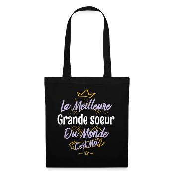 La meilleure grande-soeur du monde - Sac en tissu - noir - Devant