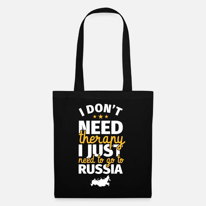 Russie Russie maison Russie amoureux cadeau - Sac en tissu - noir