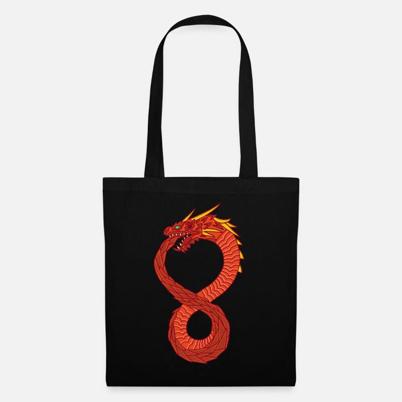 Unendlicher Drache - Stoffbeutel - Schwarz