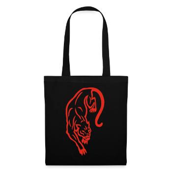Red Panther Silhouette - Stoffbeutel - Schwarz - Vorne