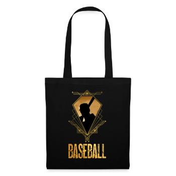 Baseball Baseball Player Gold Sport Vintage Retro - Sac en tissu - noir - Devant