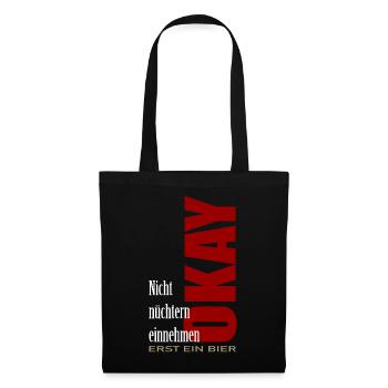 NE PRENEZ PAS DE JEÛNE Ok d’abord une bière - Sac en tissu - noir - Devant