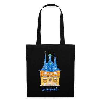 Wernigerode, mairie, maison à colombages Allemagne de l'Est - Sac en tissu - noir - Devant