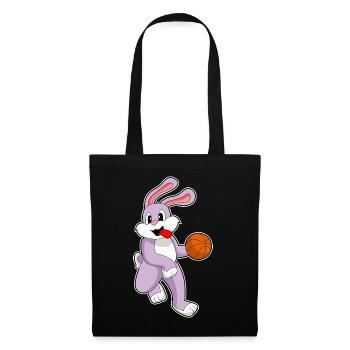 Hase Basketballspieler Basketball - Stoffbeutel - Schwarz - Vorne