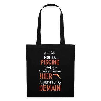 En vrai moi la piscine hier aujourd hui demain - Sac en tissu - noir - Devant