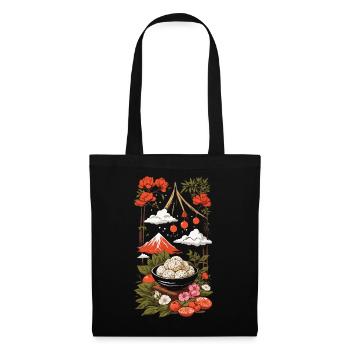 Japanese Festival & Onigiri Art Design - Tote Bag - black - Front