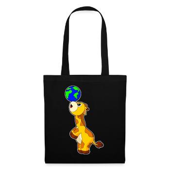 Giraffe Erdkugel - Stoffbeutel - Schwarz - Vorne
