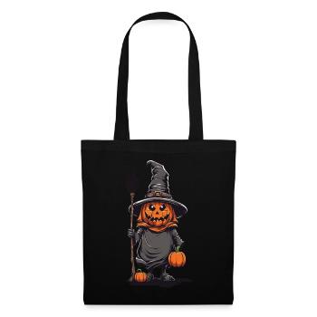 Hexe Kürbis Geist Halloween Magie Design - Stoffbeutel - Schwarz - Vorne
