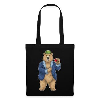 Bear Poker Jetons de poker - Sac en tissu - noir - Devant