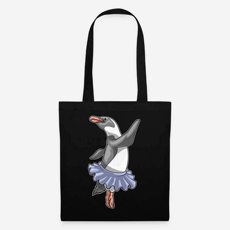 Pinguin Ballerina Ballett Tanz - Stoffbeutel - Schwarz