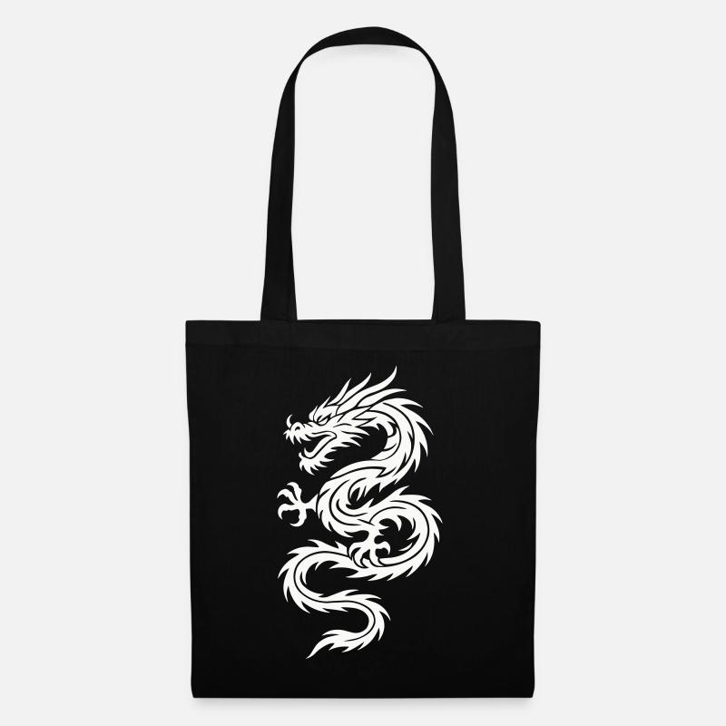 Tribal Drache Silhouette - Stoffbeutel - Schwarz