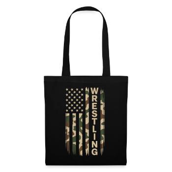 Wrestling USA Flag Camo Patriot Design - Tote Bag - black - Front