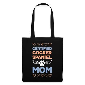 Zertifizierte Cocker Spaniel Mama - Stoffbeutel - Schwarz - Vorne