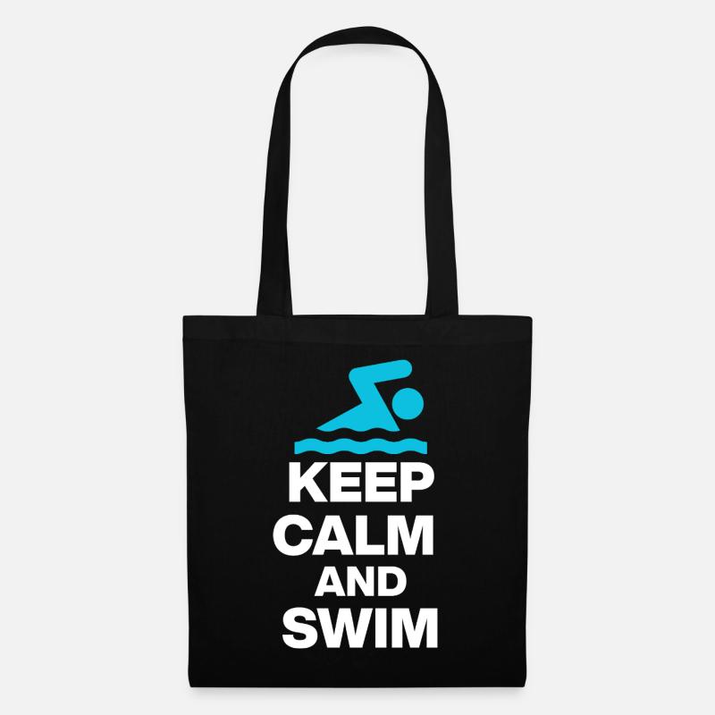 KEEP CALM AND SWIM, DIVE IN! SCHWIMMEN GESCHENK  - Stoffbeutel - Schwarz