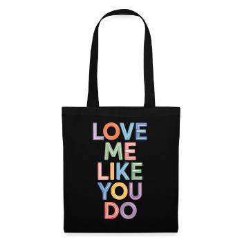 Say Love Me Like You Do Colorful Text Print - Tote Bag - black - Front