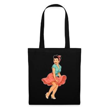 Pin-up Vintage Rockabella – Art rétro des années 50 - Sac en tissu - noir - Devant