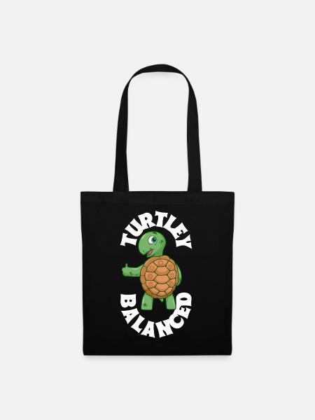 Schildkröten Balance - Chakra - Stoffbeutel - Schwarz