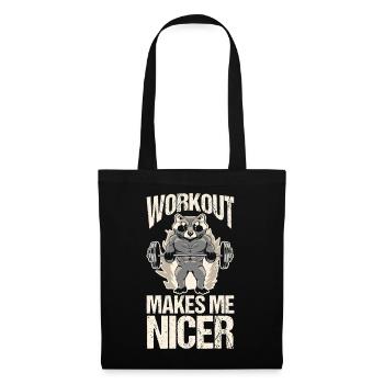 Trash Panda GYM Workout Raccoon - Stoffbeutel - Schwarz - Vorne