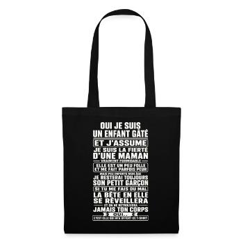 Fils Cadeau humour personnalisé - Sac en tissu - noir - Devant
