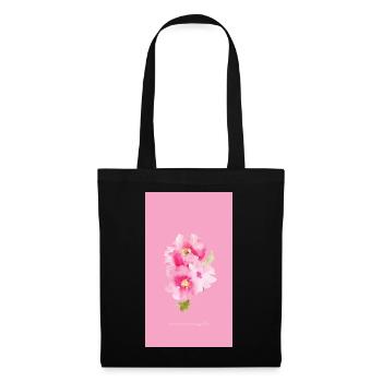 Bouquet de fleurs aquarelles roses - Sac en tissu - noir - Devant