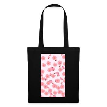 Bouquet de fleurs aquarelles roses - Sac en tissu - noir - Devant