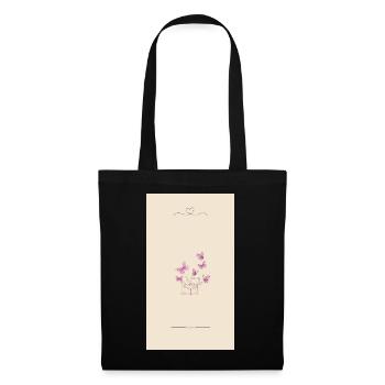 Pink Watercolor Blossom Bouquet - Tote Bag - black - Front
