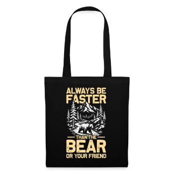 Be faster than the bear Hiking Mountains Mountaineering - Tote Bag - black - Front
